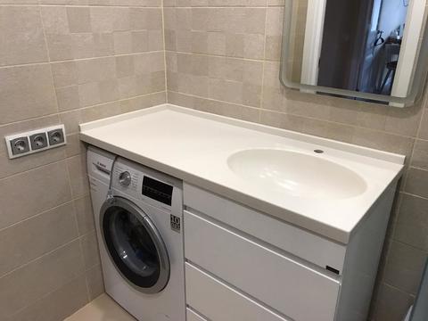Прямая столешница с интегрированной раковиной из искусственного камня ...